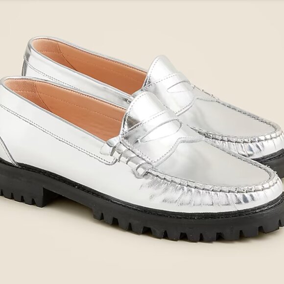 J.Crew Winona Silver Lug Sole Loafers - Picture 3 of 6